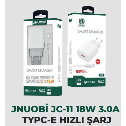 Jnuobi Type-C Girişli 18W 3.0A Hızlı Şarj Başlık ve Data 6A Kablo Set Şarj