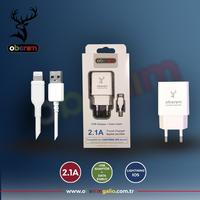 OBENIM LIGHTNING IOS (İPHONE) 2.1A ŞARJ CİHAZI 1 METRE