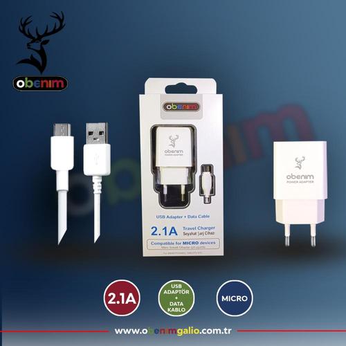OBENIM MICRO 2.1A ŞARJ CİHAZI 1 METRE 