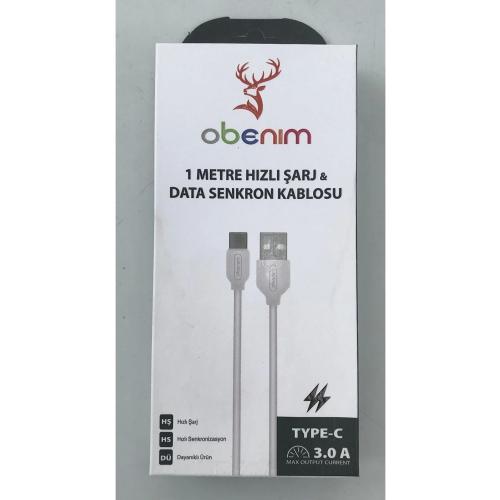 OBENIM TYPE-C 3A HIZLI ŞARJ KABLOSU