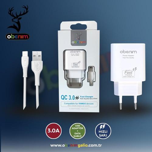 OBENIM TYPE-C 3.0A HIZLI ŞARJ CİHAZI 1 METRE